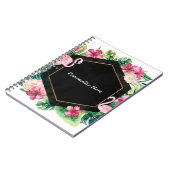 トロピッ葉クハイビスカスフラミンゴスシエレガントック ノートブック (左側)