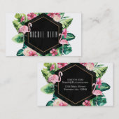 トロピッ葉クハイビスカスフラミンゴスシエレガントック 名刺 (正面/裏面)