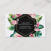 トロピッ葉クハイビスカスフラミンゴスシエレガントック 名刺 (裏面)