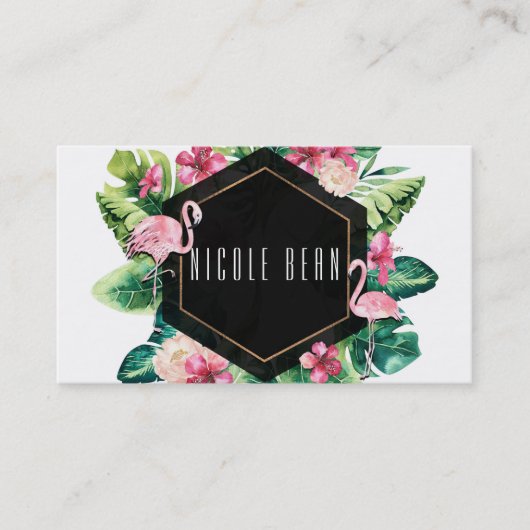 トロピッ葉クハイビスカスフラミンゴスシエレガントック 名刺 (正面)