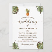 トロピッ葉クハワイアンルアウ（ハワイ式宴会）結婚の 招待状 (正面)