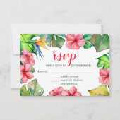 トロピッ葉クハワイアンルアウ（ハワイ式宴会）RSVPカード 出欠カード (正面)