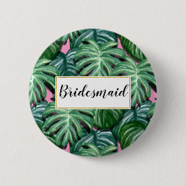 トロピッ葉クパターン – 緑の葉の花嫁 缶バッジ