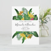 トロピッ葉クビーチ結婚式ホワイトフレーム セーブザデート