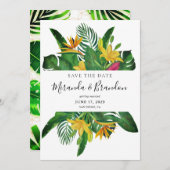 トロピッ葉クビーチ結婚式ホワイトフレーム セーブザデート