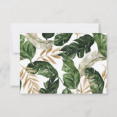 トロピッ葉クフェイクゴールドフォイルウェディングRSVP 出欠カード (裏面)