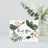トロピッ葉クフェイク・ゴールド・フォイル素朴・サンキュー ポストカード (スタンド正面)