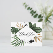 トロピッ葉クフェイク・ゴールド・フォイル・フレームありがとう ポストカード (スタンド正面)