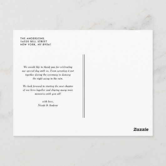 トロピッ葉クフェイク・ゴールド・フォイル・フレームありがとう ポストカード (裏面)