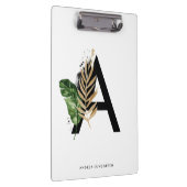 トロピッ葉クフェイク・ゴールド・フォイル・レターAモノグラム クリップボード (右)