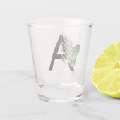 トロピッ葉クフェイク・ゴールド・フォイル・レターAモノグラム ショットグラス (裏面)