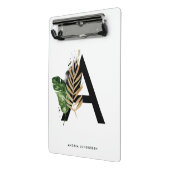 トロピッ葉クフェイク・ゴールド・フォイル・レターAモノグラム ミニクリップボード (アングル2)