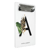 トロピッ葉クフェイク・ゴールド・フォイル・レターAモノグラム ミニクリップボード (アングル)