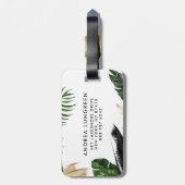 トロピッ葉クフェイク・ゴールド・フォイル・レターAモノグラム ラゲッジタグ (裏面縦)