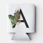 トロピッ葉クフェイク・ゴールド・フォイル・レターAモノグラム 缶クーラー (裏面)