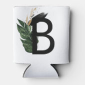 トロピッ葉クフェイク・ゴールド・フォイル・レターBモノグラム 缶クーラー (正面)