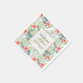 トロピッ葉クフローラ水の色結婚の値 スタンダードカクテルナプキン (角)