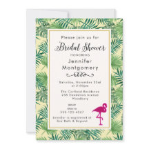 トロピッ葉クブライダルシャワーとピンクフラミンゴ