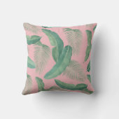 トロピッ葉クプリントピンクグリーンサマー クッション (裏面)