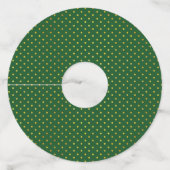 トロピッ葉クモダン金ゴールドとグリーン結婚ズ ワイングラスタグ (裏面)