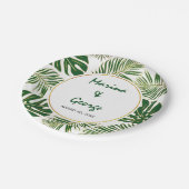 トロピッ葉クモダン金ゴールド結婚ズ ペーパープレート (アングル)