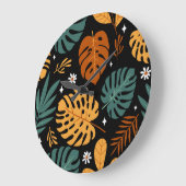 トロピッ葉クヴィンテージシームレス。 ラージ壁時計 (傾斜)