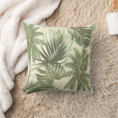 トロピッ葉クヴィンテージヤシ壁紙 クッション (ブランケット)
