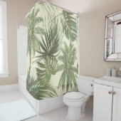 トロピッ葉クヴィンテージヤシ壁紙 シャワーカーテン (インサイチュ)