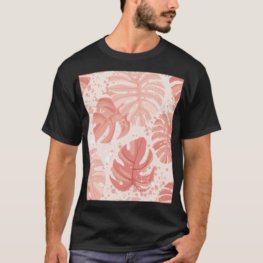 トロピッ葉クヴィンテージ:手描きパターン。 Tシャツ (正面)