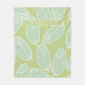 トロピッ葉ク名前をカスタムするホームデコール フリースブランケット (正面)