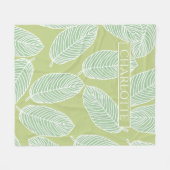 トロピッ葉ク名前をカスタムするホームデコール フリースブランケット (正面(横))