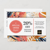 トロピッ葉ク抽象芸術クーポン割引 ポストカード (正面/裏面)