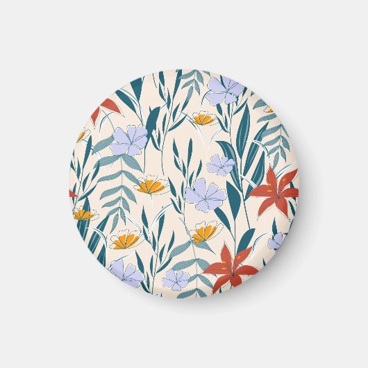 トロピッ葉ク抽象芸術背景 マグネット (正面)