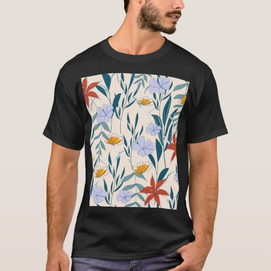 トロピッ葉ク抽象芸術背景 Tシャツ (正面)
