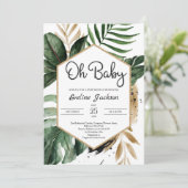 トロピッ葉ク招待状Oh Baby Shower 招待状 (スタンド正面)