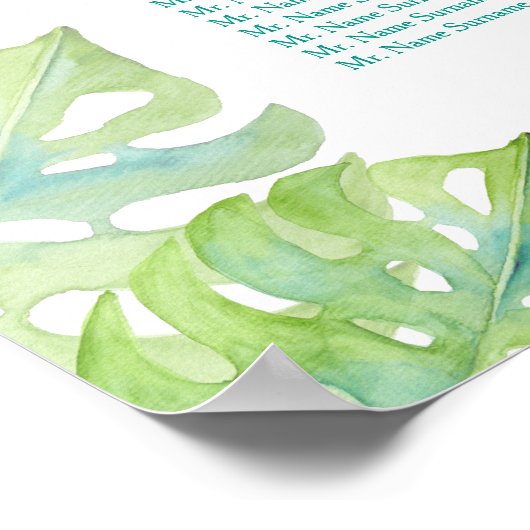 トロピッ葉ク結婚のディナー席表 ポスター (角)