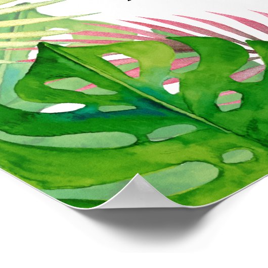 トロピッ葉ク結婚のディナー席表 ポスター (角)