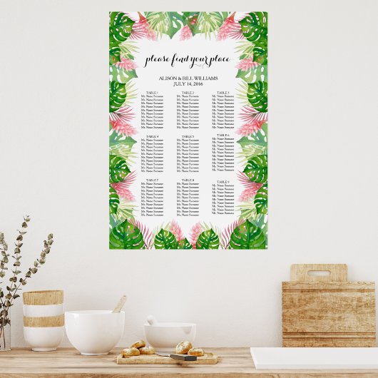 トロピッ葉ク結婚のディナー席表 ポスター (キッチン)