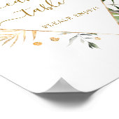 トロピッ葉ク結婚ケーキテーブルサイン ポスター (角)