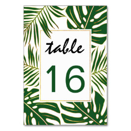 トロピッ葉ク結婚結婚のテーブル番号カード テーブルナンバー
