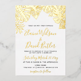 トロピッ葉ク結婚 箔招待状