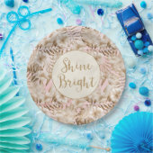 トロピッ葉ク赤面金ゴールドグリッターシャイン ペーパープレート (パーティー)