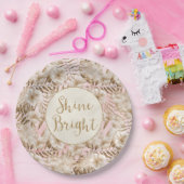 トロピッ葉ク赤面金ゴールドグリッターシャイン ペーパープレート (パーティー)