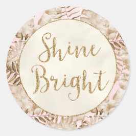 トロピッ葉ク赤面金ゴールドグリッターシャイン ラウンドシール