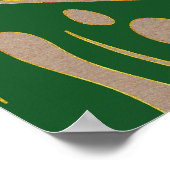 トロピッ葉ク金ゴールドの結婚歓迎サイン ポスター (角)