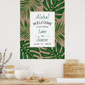 トロピッ葉ク金ゴールドの結婚歓迎サイン ポスター (キッチン)