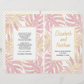 トロピッ葉ク金ゴールドの2倍の結婚式プログラム (正面/裏面)