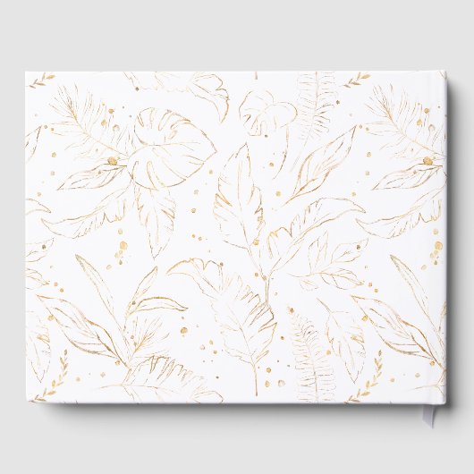 トロピッ葉ク金ゴールドグ結婚リーンズゲストブック ゲストブック (裏面)