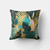 トロピッ葉ク金ゴールドピンクモダン クッション (裏面)