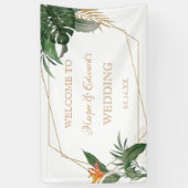 トロピッ葉ク金ゴールドフレーム水結婚色 横断幕 (縦)